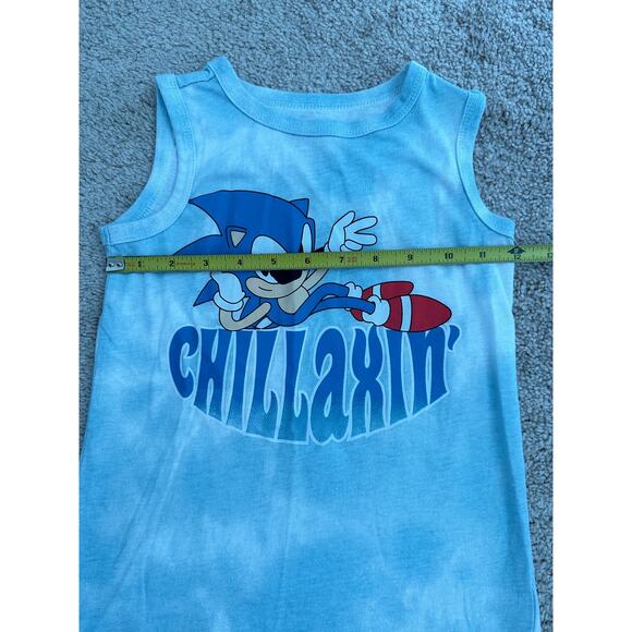 Sonic the Hedgehog blue tie dye tank top, kids size small - Picture 4 of 5